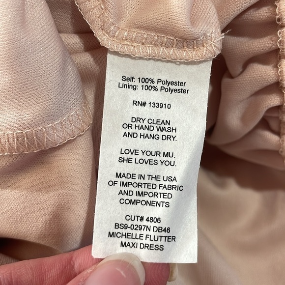 NWT Show Me Your Mumu Michelle Flutter Maxi in Dusty Blush Crisp Pink - Picture 4 of 12